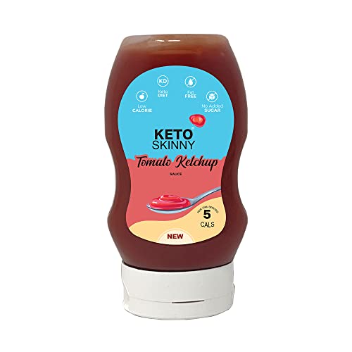𝗞𝗲𝘁𝗼 𝗦𝗸𝗶𝗻𝗻𝘆 𝗧𝗼𝗺𝗮𝘁𝗼 𝗞𝗲𝘁𝗰𝗵𝘂𝗽 𝗦𝗮𝘂𝗰𝗲 (Pack of 1, 300ml) - Everyday Vegan Sauce - No Artificial Flavours, Low Calorie, No Added Sugar Keto Diet Sauce, Healthy Condiment