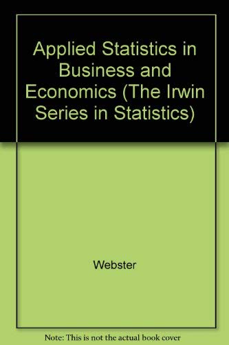 Applied Statistics for Business and Economics (... 0256140227 Book Cover