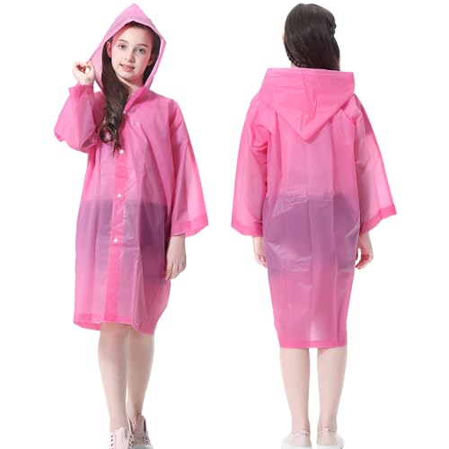 Image of Rain Ponchos Raincoats for Kids, 2 Packs Rain Coats Jacket Reusable with Hood for Boys Girls Disney Hiking Camping Outdoor
