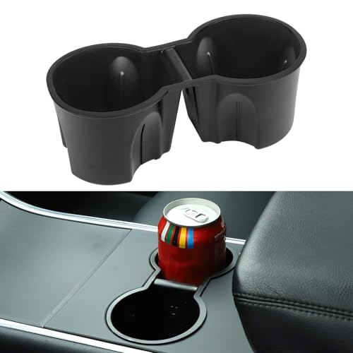 Motrobe Tesla Model Y Tesla Model 3 Center Console Cup Holder Inserts [Seamless Fit for Console] 2017-2020 Model 3 Model Y NOT FIT 2021 Model 3