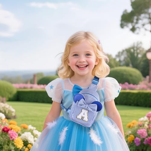 Image of Kids Cross Body Bag, Birthday Gifts for 4 5 6 7 8 9 10 Year Old Girls Gift, Small Sling Bags for Girls Kid Daughter Birthday Gift for Kids Girl Monogram Small Sling Bag (Blue K)