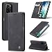 Produktbild KONEE Hülle Kompatibel mit Xiaomi Mi 11i 5G / Poco F3, Lederhülle PU Leder Flip Tasche Klappbar Handyhülle mit [Kartenfächer] [Ständer Funktion], Cover Schutzhülle für Mi 11i 5G / Poco F3 - Schwarz