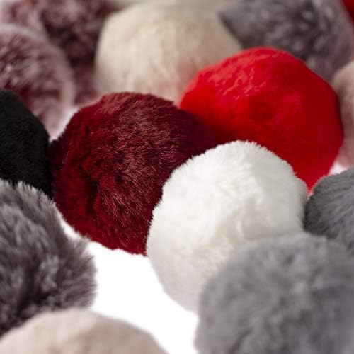 Shoe Clips Removable Fur Pom Poms Set of 2 (Frost Grey