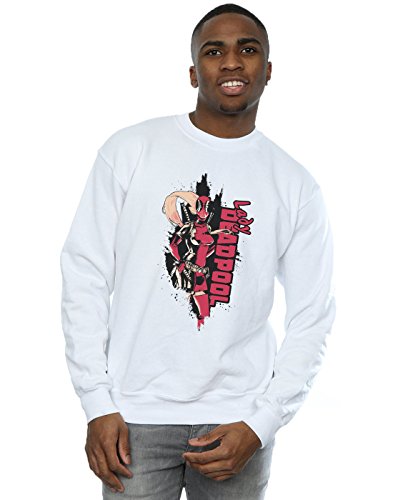 Marvel Men's Deadpool Lady Deadpool Sweatshirt White XXX-Large