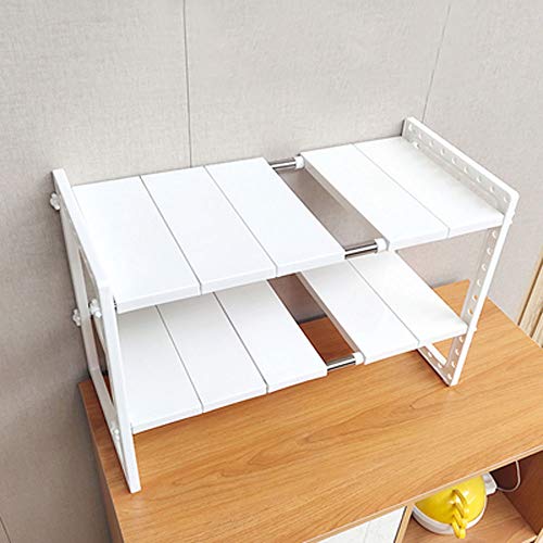 no brand Etagere de Rangement sous Evier Rack Nouveau Blanc Extensible Organisateur pour Cuisine Salle de Bain Chambre Salon Longueur Reglable 40-70cm.
