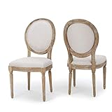 Christopher Knight Home Phinnaeus Beige Fabric Dining Chair (Set of 2), 2-Pcs Set