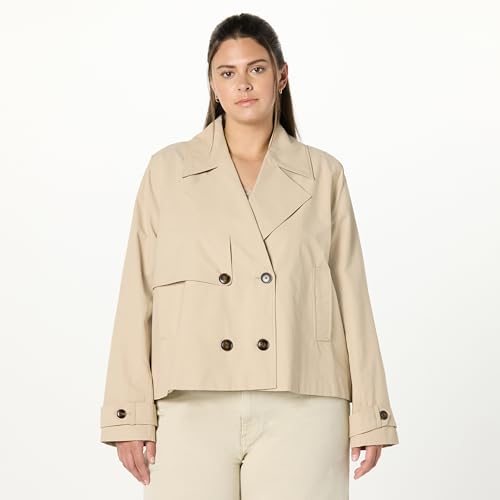 The Drop's X-Small Mara Cropped Trench in Hummus Color - Image 5
