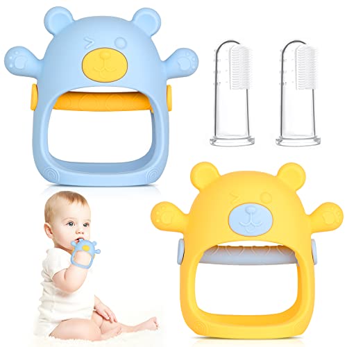 Image of Chuya Teething Toys for Baby,Teething Toy for 0-6 Months 6-12 Months,Car Seat Toy for New Born,Dust-Proof,BPA-Free,Baby Chew Toys,Silicone Baby Teethers,Teething Toys for Boys Girls(2 PCS)