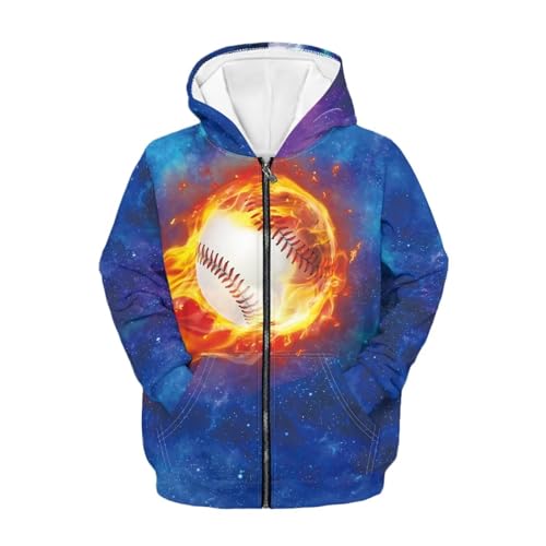 Image of Coloranimal Unisex Girls Boys Long Sleeve Casual Hoodies & Sweatshirts Tops Kids Zip Up Jacket Coat Age 6-16 Year
