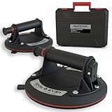 GearTool - 2 Ventosas para Azulejos con Maletín | Diámetro 20 cm y Carga Máxima 260 kg | Ventosa para Cristal Profesional, Ventosa para Elevar y Transportar Mármol, Vidrio, Muebles