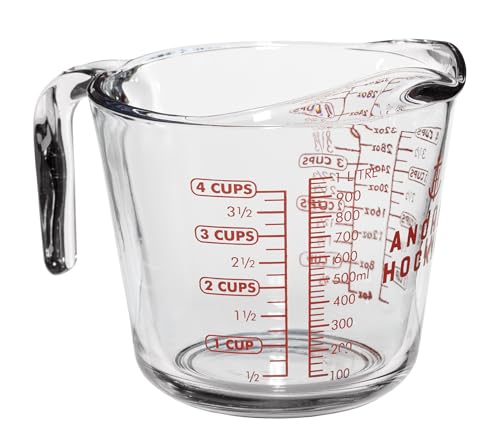 Vaso medidor de vidrio transparente 1 litro miniatura 1