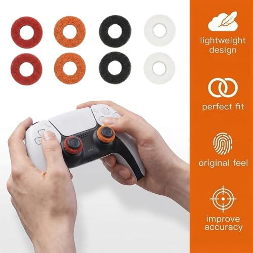 Image of MOLOPPO 8-Pack Precision Aim Rings compatible with PS5, for PS4, for Xbox Controller - Pro FPS Gaming Accessories (Black /Orange /Red /White Combo)
