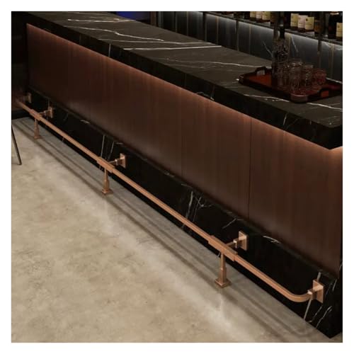 Barra De Apoyo De Pies Para Bar Kit De Carril Pie La Barra Isla Cocina, 1.3 '' O.D Área Descanso Acero Inoxidable, Viene Con Un Conjunto Completo Accesorios Instalación(L180cm/5.9ft)
