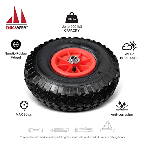 Inkawey Launch Wheels For Boats - Inflatable Boat Launch Wheels Fits Any Transom Boat Dinghy Boat Jon Boat #TOP2