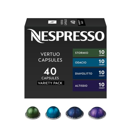 Nespresso Vertuo, Intense Variety Pack, Dark Roast, 40-Count Coffee Pods