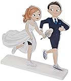 Madera Mopec Figura madera novios running Pop&Fun 15x17cm, Blanco, Talla única