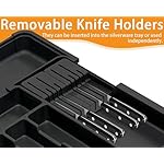 Homecor Silverware Organizer - Expandable Large Kitchen Drawer Organizer Utensil Organizer with 2 Removable Knife Blocks, 22"x 19"Cutlery Tray Drawer Dividers for Kitchen Flatware(6-9 Slots) (Black) - Image 4