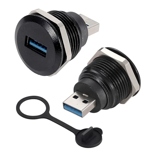 PENGLIN 2PCS USB 3.0 Connector USB Male to Female Conversion Connector USB3.0 Panel Mount Extension Adapter for Data Transfer/Charging