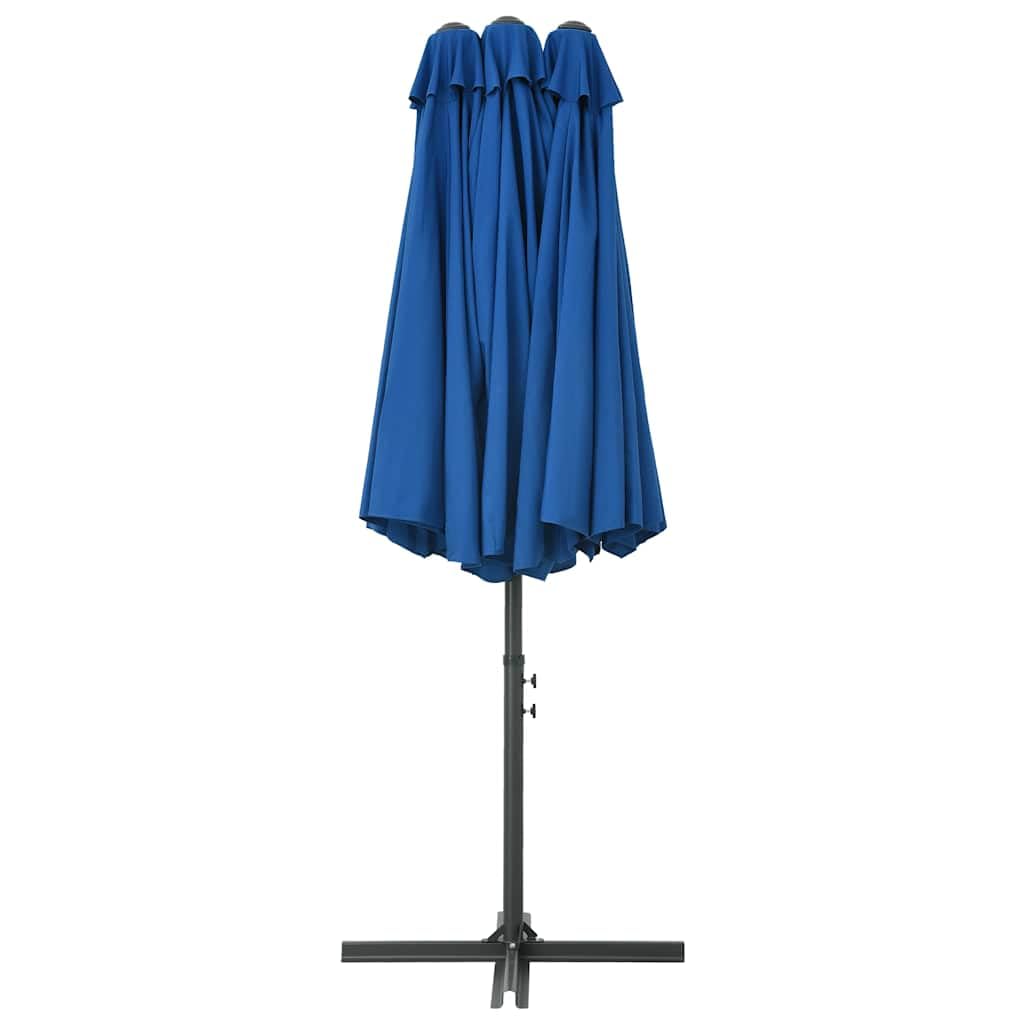 Generisch Podwójny parasol przeciwsłoneczny, 460 x 270 cm, aluminiowy maszt, odporny na działanie promieni UV poliester, mechanizm korbowy, podstawa krzyżowa, 12 żeber, łatwa w pielęgnacji, czarny