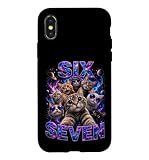 Installazione facile Custodia per iPhone X/XS Bootleg Six Seven Meme Space Galaxy - Simpatici gatti
