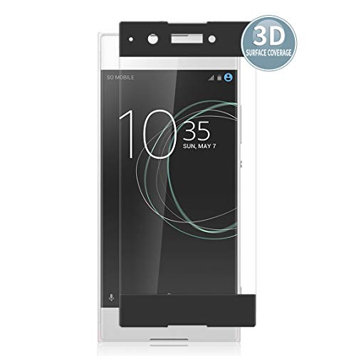 E-Hamii Protector de Pantalla Compatible con Sony Xperia XA1[Negro],[Alta definición][Anti arañazos],Cristal Templado 3D,[Respuesta Sensible][Instalación sin Burbujas]