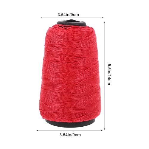 Homoyoyo Cuerda de Nylon para Albañilería Hilo Trenzado de Nylon para Construcción y Jardinería Resistente 2 Rollos Cordón Rojo para Herramientas de Construcción y Albañilería miniatura 2