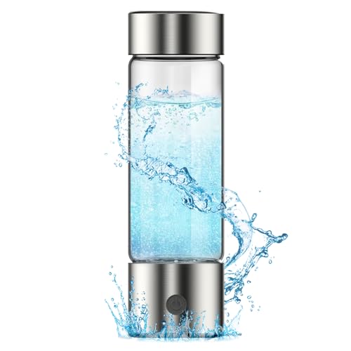 Vtizikl Hydrogen Water Bottle [420ml Portable] - Dual SPE/PEM Technology for Quick 3-Min Hydrogen Boost, BPA-Free & Leak-Proof, Perfect for Gym/Office/Travel - Wellness Gift 2025 (Silver)