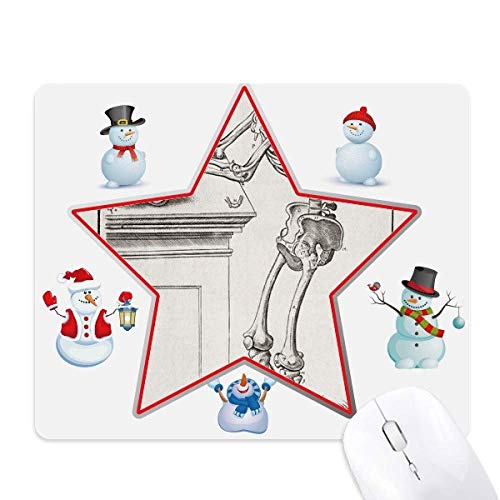 Tapis de souris squelette corps humain étoile bonhomme de neige PC