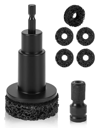 eFuncar Brake Rotor Resurfacing Tool Kit, Wheel Hub Rust Removal Tool for Cars & Trucks, Wheel Stud Cleaner Fits 1/2" Impact Wrenches & Drills with 5 Abrasive Pads
