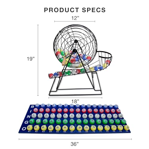Royal Bingo Supplies Showstopper 19-inch XL Bingo Game - 1.5\" Large Print Bingo Balls with Cage, Wood Master Board - Premium Bingo Set for Large Groups - Lottery Ball Machine Bingo Kit - Thumbnail 6
