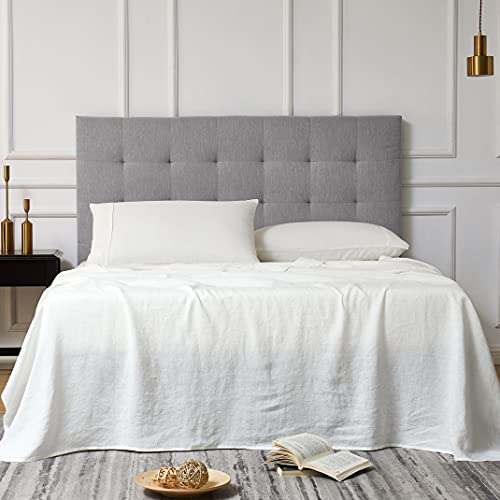Linen Sheet Queen Size Linen Fitted Sheet 100% French Flax With 16 Inch Deep Pocket Fully-Elasticized Ultra Breathable For Hot Sleepers (Off-White, Queen) #TOP4