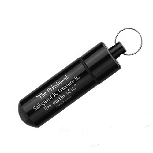Personalized Oil Vial Key Chain - Black - Custom Text - Olive Oil & Priesthood Holders, Elders, Annointing, Blessing & Healing The Sick #TOP2