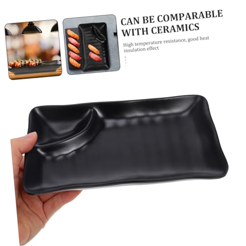 Plato de melamina para sushi KALLORY negro miniatura 3
