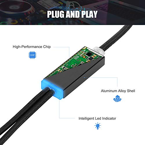 Midi To Usb/Usb C Interface Midi Cable Adapter With Input & Output Connecting With Keyboard/Piano/Synthesizer For Editing & Recording With Windows, Android, Mac Os, Android, Most Type-C Devices #TOP4