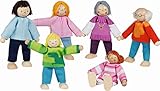 4013594514965 GoKi Biegepuppen Moderne Familie: H= 9-11 cm, Holz und Textil, 6 Teile, per Set