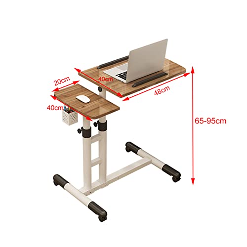 Table de lit mobile et extensible à roulettes réglable en hauteur - 7