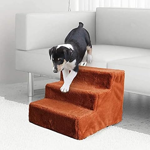 NAMSAN Dog Steps Cat Stairs Easy Assembly Pet Stairs with Washable Plush Cover for Sofa Bed, 42 x 40 x 31cm Cover
