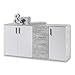 BOBBY Commode en béton, blanc - Buffet moderne avec beaucoup d'espace de rangement pour votre salon - 160 x 82 x 35 cm