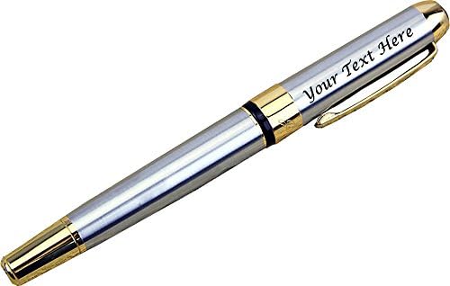 Personlized Free Engraving Golden & Silver Stainless Fountain Pen with Engraved Gift Box