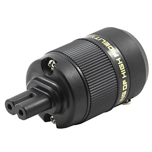 HiFiKing Hi-End C7 IEC Plug Connector, Contacts Rhodium Plated 15A/125V A.C. HiFi Plug for HiFi DIY