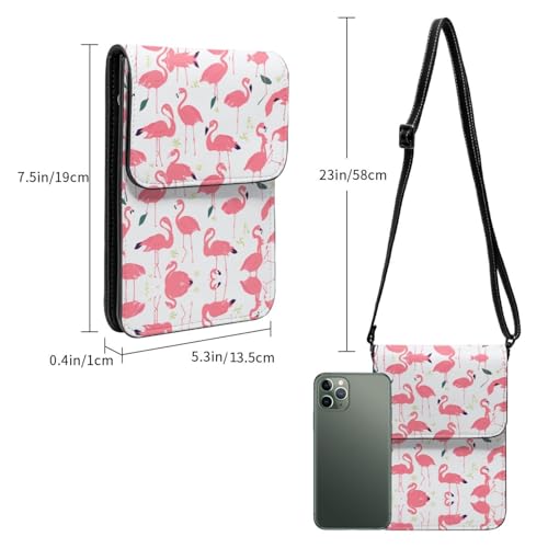 Flamingo Pattern Print Small Cell Phone Purse Small Crossbody Bags Women Pu Leather Shoulder Bag Handbag3