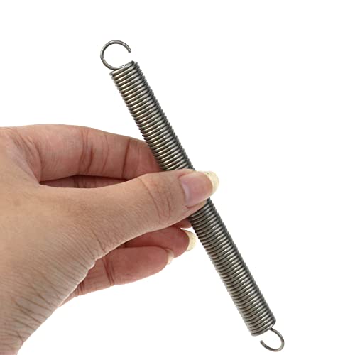 Image of Mcredy 2 Pcs Extension Spring Assortment Kit Stainless Steel Small Compression Springs with Dual Hook Ends High Load Spring Hook for DIY Repair Mechanical Devices, 0.4 inchx4.72 inch (DXL)