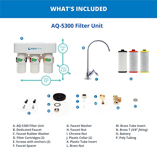 Aquasana 3Stage Under Sink Water Filter System Kitchen Counter