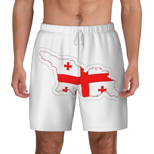 Short de bain respirant homme à séchage rapide motif carte Géorgie
