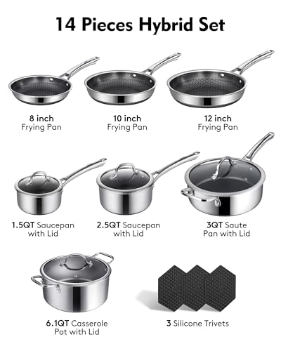 SNOWCLAD Pots and Pans Set Non Stick | Stainless Steel Kitchen Cookware - Image 5