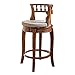 Stołki barowe vintage obrotowy stołek barowy z wyściełanym materiałem siedziskiem i niskim oparciem, 3 rozmiary stołek barowy śniadaniowy (kolor: brązowy, rozmiar: 55 cm)