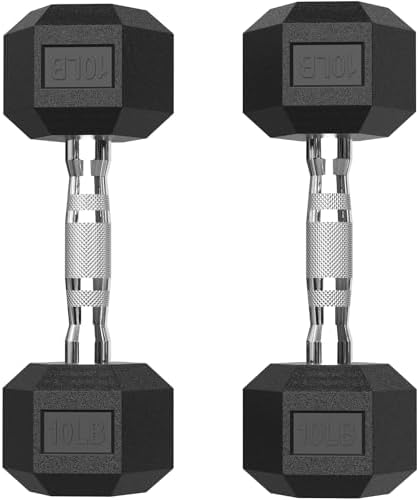 PAPABABE Hex Dumbbell Set with Rubber Grip 2.5-125lb, Odorless Ru...