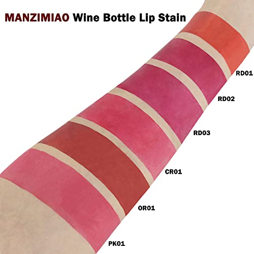 SOVONCARE MANZIMIAO 6 Colors Matte Liquid Lipstick, Wine Lip Tint Waterproof Natural Long Lasting Lip Gloss Mini Make Up Lip Sticks Wine Bottle - Thumbnail 7