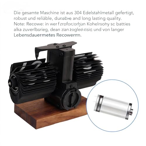 Cocoarm Retro-Klappuhr, Automatische Retro-Uhr, 12 Stunden, Modern, Digital, Mechanisch, mit Holzsockel, Retro-Uhr für Zuhause, Büro, Restaurant (Black)