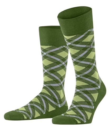 Burlington Herren Socken Tartan M So Baumwolle gemustert 1 Paar, Grün Palm Tree 7613, 40-46